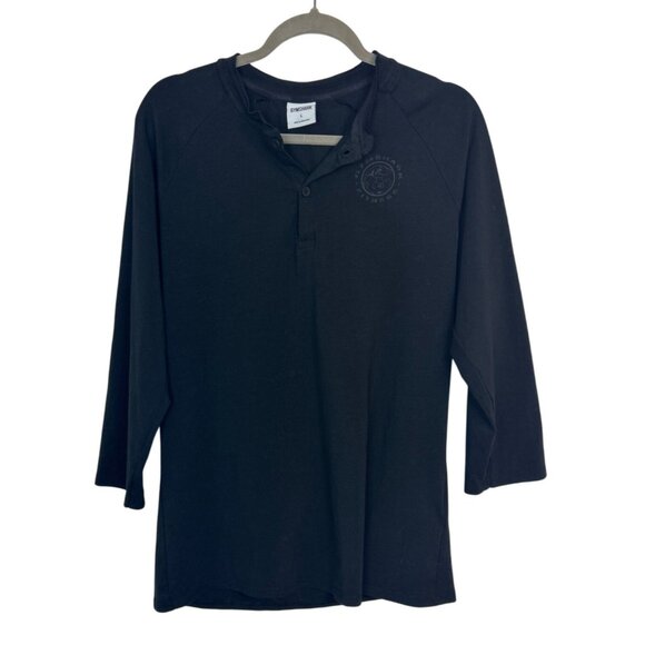 Gymshark Legacy Henley Men’s L Shirt Black 3/4 sleeve Athletic Casual Top - Picture 6 of 13
